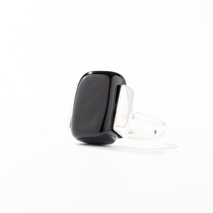 Soho Obsidian - Silver Ring