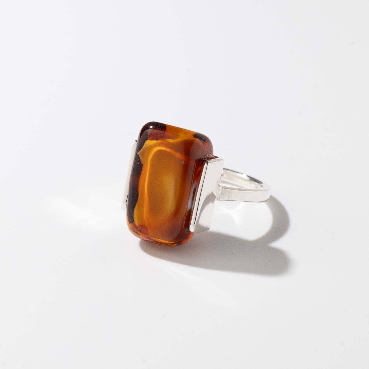 Soho Amberfire - Silver Ring