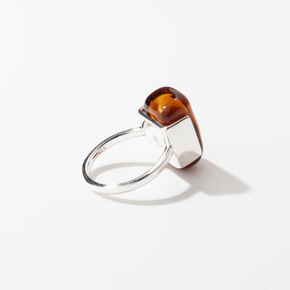 Soho Amberfire - Silver Ring