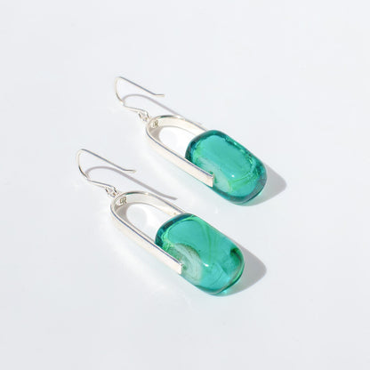 Empire Sea Green - Silver Earrings