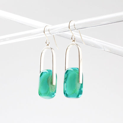 Empire Sea Green - Silver Earrings