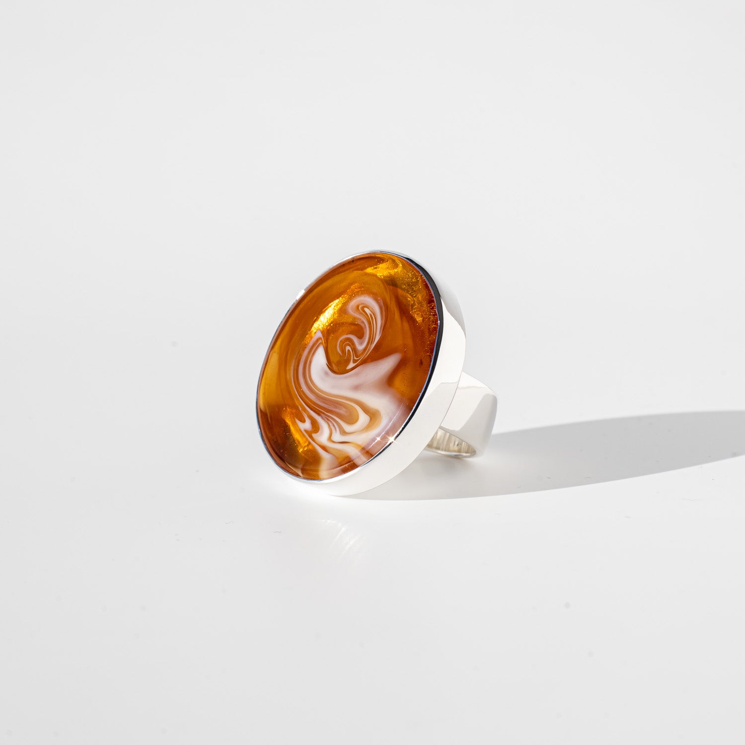 Athena Amberfire - Silver Ring