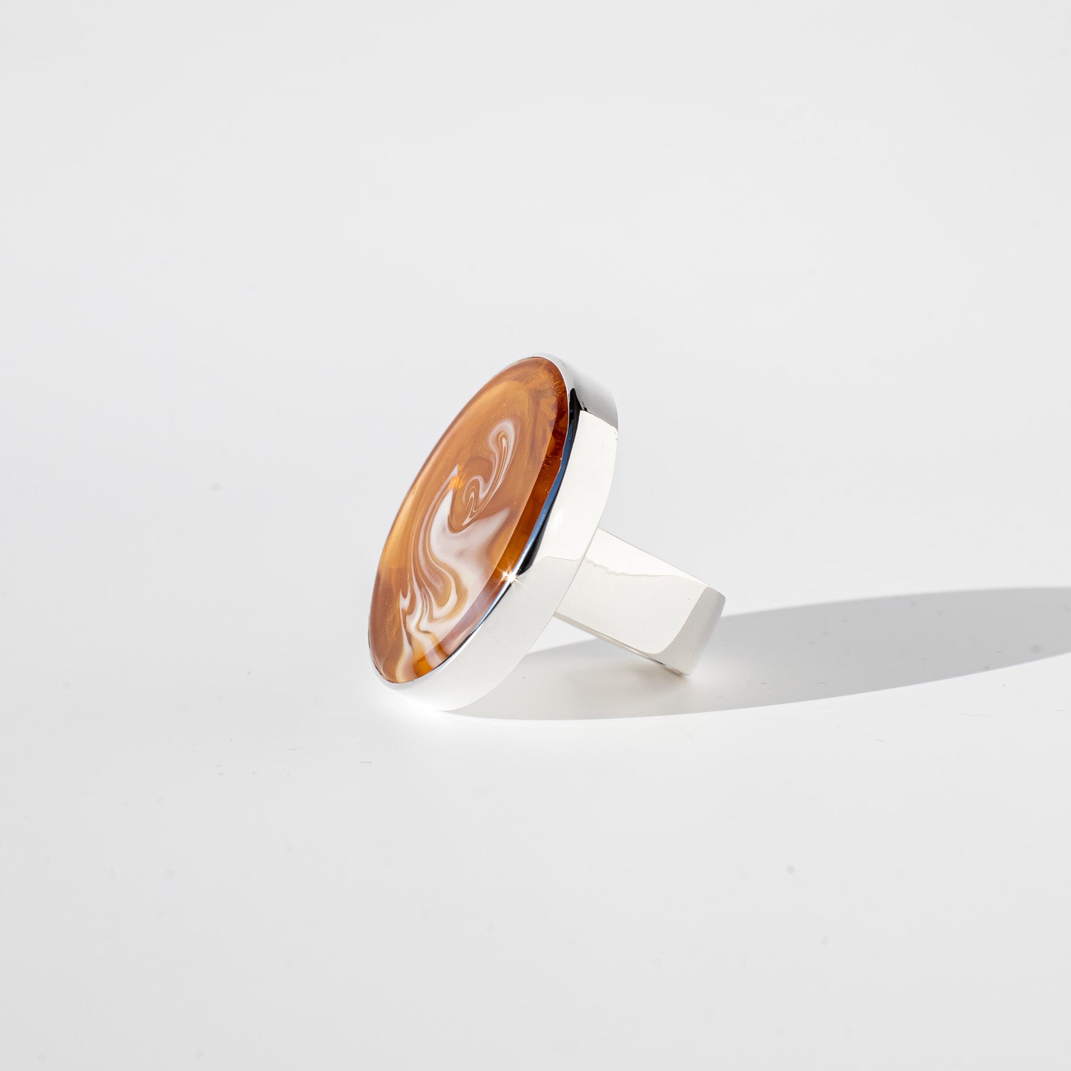 Athena Amberfire - Silver Ring