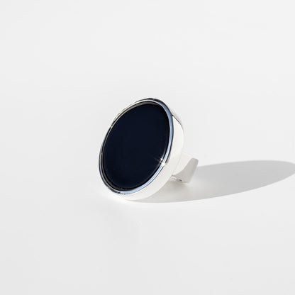 Athena Obsidian - Silver Ring