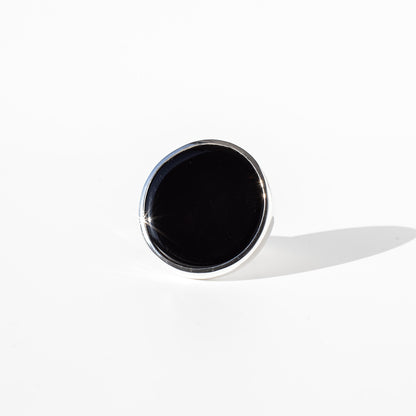 Athena Obsidian - Silver Ring