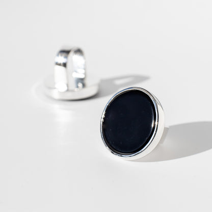 Athena Obsidian - Silver Ring