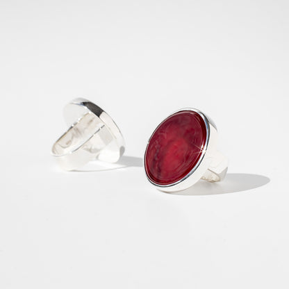 Athena Ruby - Silver Ring