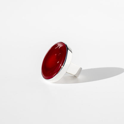Athena Ruby - Silver Ring