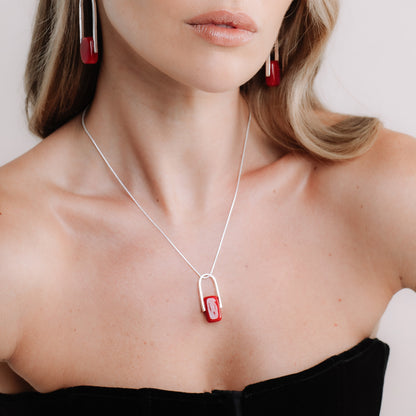 Empire Ruby - Silver Pendant Necklace