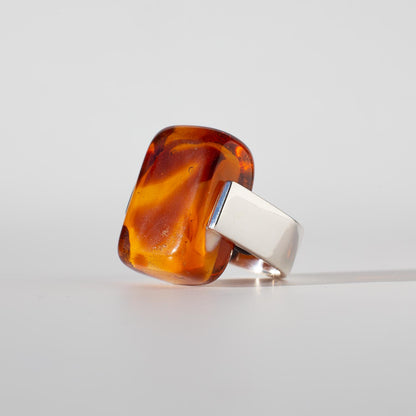 Empire Amberfire - Silver Ring