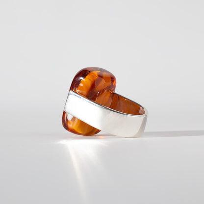 Empire Amberfire - Silver Ring