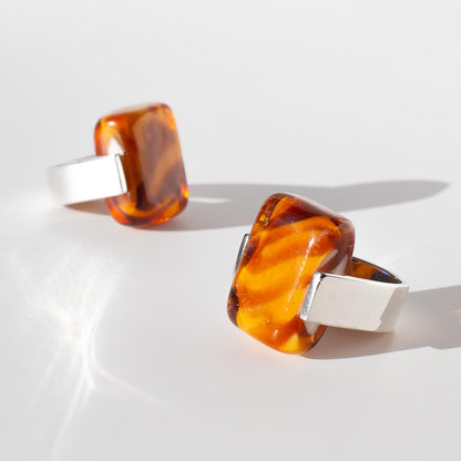 Empire Amberfire - Silver Ring