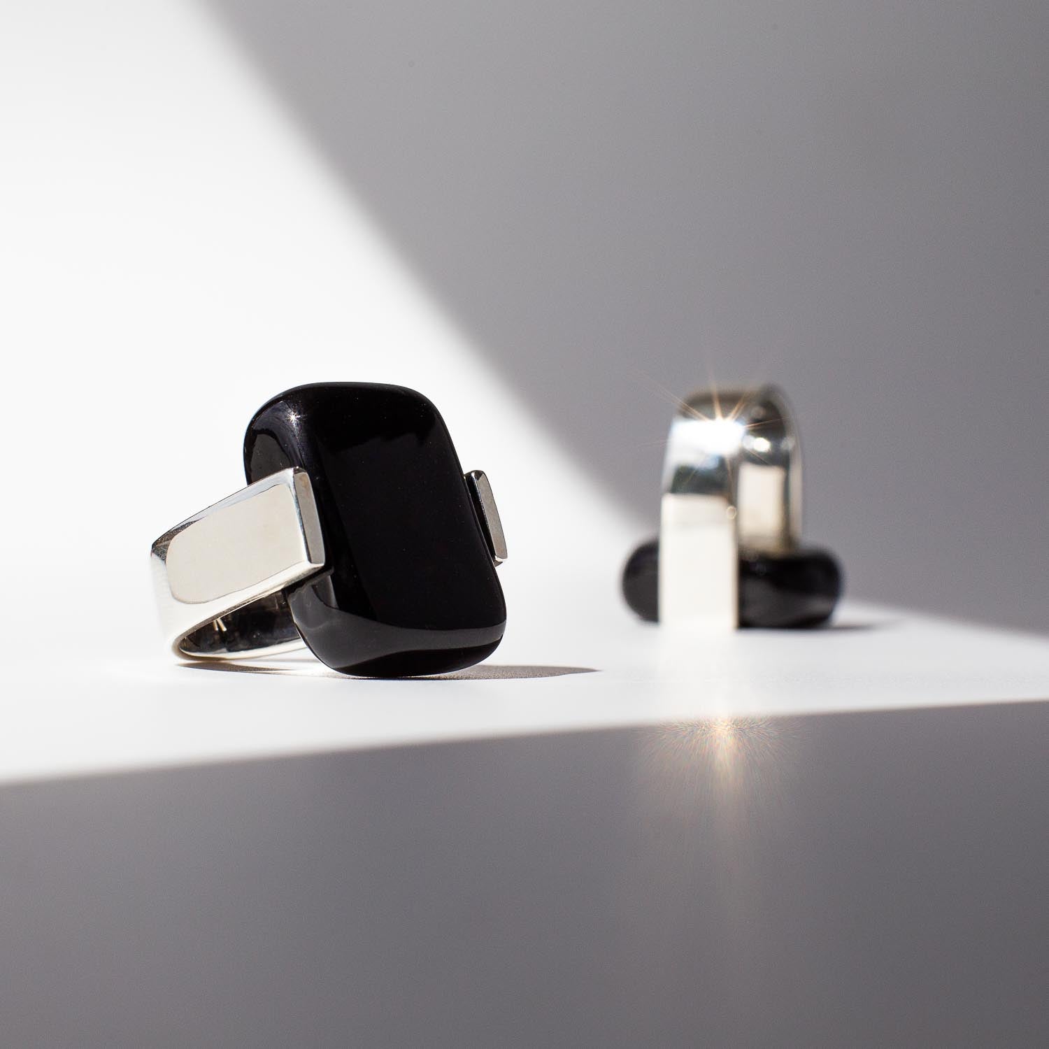 Osdev Rings Empire Obsidian - Silver Ring – OR Design