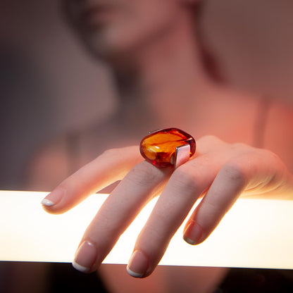 Empire Amberfire - Silver Ring