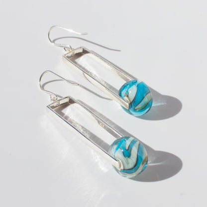 Manhattan Oceana - Silver Earrings
