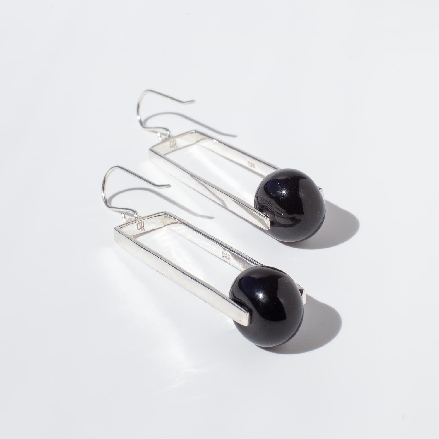 Manhattan Obsidian - Silver Earrings