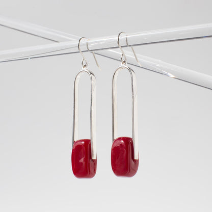 Empire Luxe Ruby - Silver Earrings