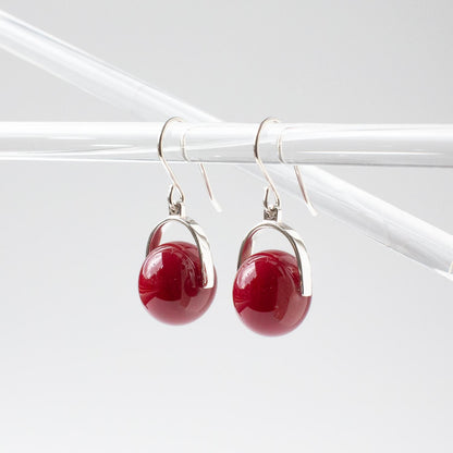 Venus Ruby - Silver Earrings
